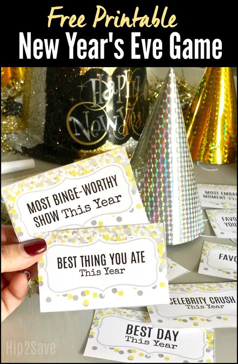 New Year’s Eve Charades, Nye Printables Free, New Year’s Eve Free Printables, Fun Nye Games, New Year’s Eve Printables, New Year’s Party Games, New Year’s Eve Games For Families, New Years Games Families, New Year’s Eve Games