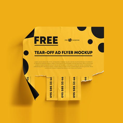 Free Tear-off Ad Flyer Mockups in PSD Tear Off Poster, Tear Off Flyer Design, Creative Manifesto, Tear Off Flyer, Instagram Font, Trendy Fonts, Flyer Mockup, Zine Design, Creative Flyer Design