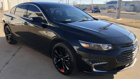 Chevy Malibu LT Redline Edition Black Malibu Car, Black Chevy Malibu, Chevy Malibu Custom, Car Manifestation, Chevy Malibu 2017, Malibu Car, 2015 Chevy Malibu, Birthday 25, Mid Size Sedan