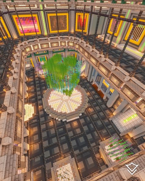 THE WEAVER MUSEUM 💡 🪡 Discover interactive holograms, learn about weaver traditions, and witness thrilling knitting contests! The weaver museum is at the heart of the Weaver District! 👉 Explore Cyburbia 2.0, today! —— Follow: @varunallc Follow: @varunallc Follow: @varunallc —— Map by: Varuna Studios —— © Copyright VarunaLLC. —— #architecture #creativemode #customminecraft #design #digital #digitalarchitecture #minecraft #minecraftaddon #minecraftarchitects #minecraftarchitecture #minecr... Minecraft Hologram, Minecraft Museum Ideas, Minecraft Museum Building, Museum Minecraft, Cyberpunk Interior Design, Minecraft Museum, Minecraft Decoration Ideas, Interior Design Minecraft, Cyberpunk Interior