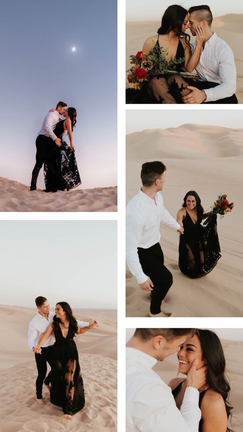 Southwest Engagement Photos, Couple Poses In Desert, Desert Pre Wedding Shoot, Wedding Clip Video Ideas, Desert Couple Photoshoot, Maui Photoshoot, Desert Photo Shoot, Prewedding Poses, Desert Wedding Photos