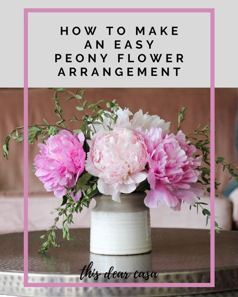 Peony Flower Arrangements, Peony Farm, Peony Arrangement, Short Vase, Diy Arrangements, Flower Vase Arrangements, Flower Arrangements Simple, Arrangement Ideas, Floral Arrangements Diy