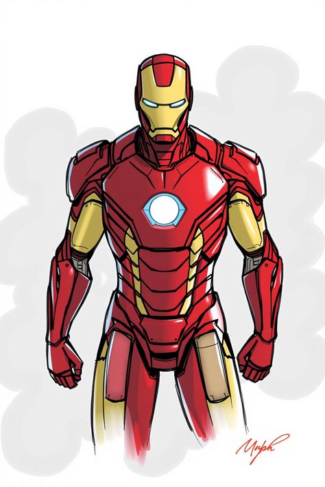 Check Out This Iron Man Simple Drawing & 12+ Other Iron Man Drawing Ideas! #drawing #drawingideas Simple Iron Man Drawing, Iron Man Art Draw, How To Draw Iron Man, Super Hero Drawings Easy, Marvel Drawings Easy, Iron Man Drawing Easy, Iron Man Dibujo, Draw Iron Man, Endless Paper