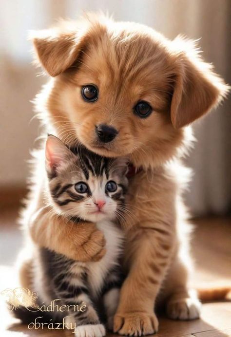 Puppy And Kitten, Cute Puppies And Kittens, Dogs Images, Cute Dogs Images, Cute Animals Puppies, Animals Friendship, Puppies And Kittens, Kittens And Puppies, Cute Animals Images