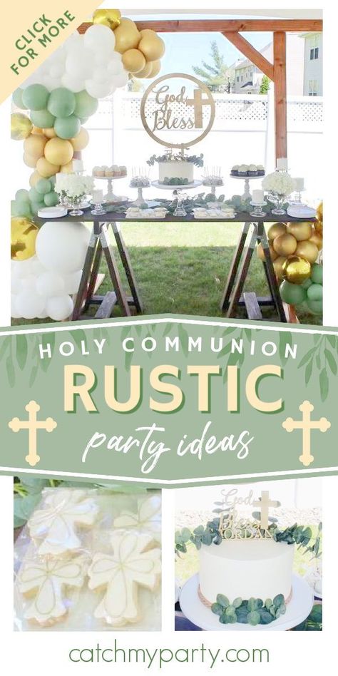 Communion Table Decorations, Communion Party Ideas, Baptism Party Boy, Baptism Party Decorations, Confirmation Party, Communion Table, Holy Communion Party, Christening Decorations, Boys First Communion