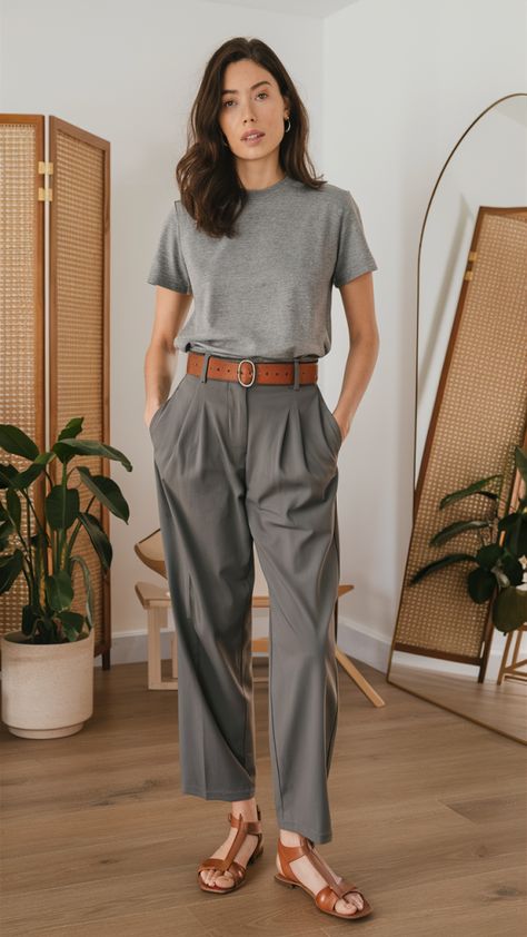 23 Spring Office Outfits for Work Ideas 2025: Trendy & Classy Styles for Women Business Casual Spring Outfits For Women, Simple Chic Outfits Minimal Classic, Business Casual Spring Outfits, Gray Trousers Outfit, Simple Business Casual Outfits, Office Wear Ideas, Office Wear Women Work Outfits, Spring Office Outfits, Spring Business Casual Outfits