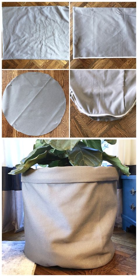 Cloth Planters, Diy Fabric Planter Bag, Sewing Garden Projects, Diy Large Fabric Basket, Diy Grow Bags, Planter Bags, Plant Pot Covers, Plant Covers, Diy Pots