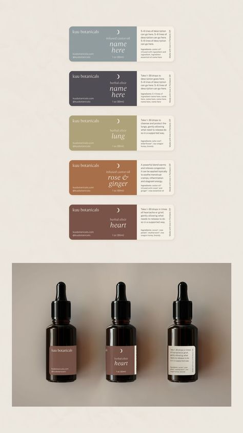 Simple Label Design Branding, Apothecary Packaging Design, Simple Brand Design, Minimal Skincare Packaging, Skincare Packaging Design Inspiration, Bottle Label Design Ideas, Herbal Branding, Healing Branding, Simple Label Design