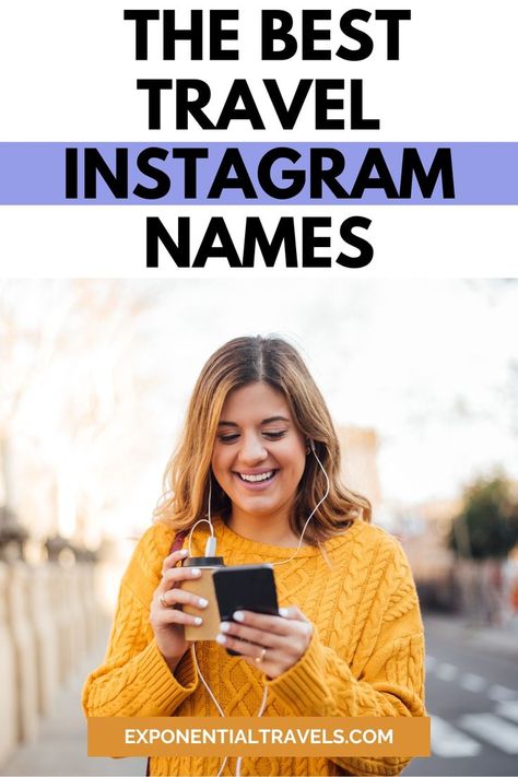 Pinterest image saying "The Best Travel Instagram Names". Ig Usernames, Usernames For Instagram, Instagram Names, Instagram Games, Unique Travel, Booking Flights, Instagram Handle, Travel Instagram, Travel Dreams