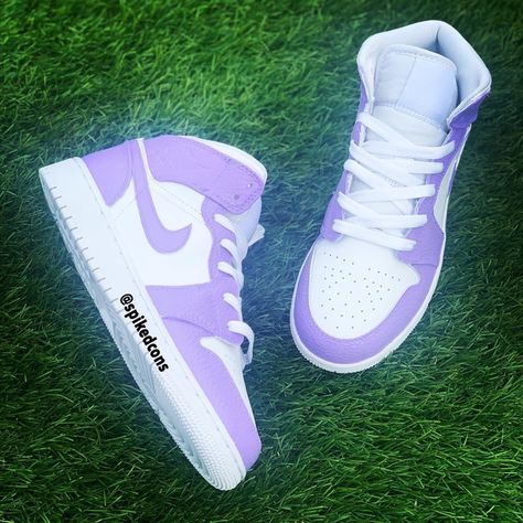 Custom Jordan 1 Mid, Custom Jordans, Nike Shoes Girls, Basket Style, Jordan Shoes Girls, Preppy Shoes, Custom Nike Shoes, Purple Nikes, All Nike Shoes