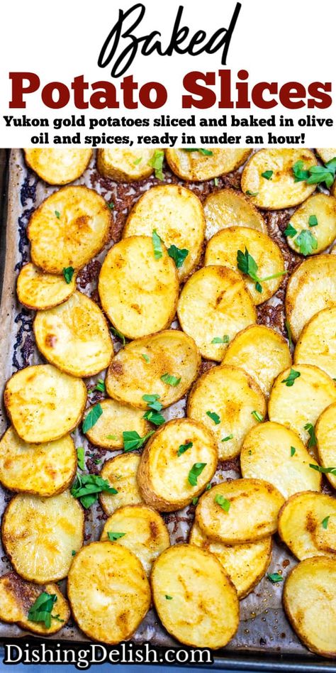 Oven Baked Potato Slices Butter, Baked Potatoes Slices In The Oven, Sliced Baked Potatoes In The Oven Garlic, Bake Sliced Potatoes In Oven, Potatoes Sliced In Oven, Slices Potatoes In The Oven, Sliced Russet Potato Recipes Baked, Potatoe Slices Baked, Oven Potato Slices