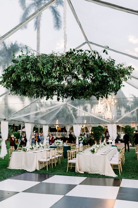 Timeless Emerald and White Winter Wedding in Florida Elegant Tented Wedding, Classic Wedding Outdoor, White Tent Reception, Winter Wedding In Florida, Elegant Tent Wedding Reception, White Tent Wedding Decor, Classic Backyard Wedding, Timeless Backyard Wedding, Winter Tent Wedding