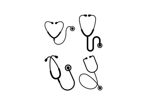 Stethoscope icon design set Stethoscope Tattoo, Tattoo Silhouette, Friendship Tattoo, Male Doctor, Friendship Tattoos, Flower Icons, Nurse Life, Design Set, Set Design