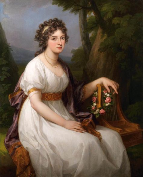 KAUFFMANN, Angelica Portrait of Henrietta Maria Hill 1795 Oil on canvas, 130 x 102 cm Private collection 1790s Portrait, Regency Artwork, 1799 Fashion, Angelica Kauffmann, 1790s Fashion, Henrietta Maria, Regency Dresses, Empire Fashion, 1950s Photos