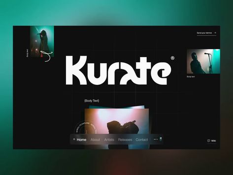 Kurate - Musical Label Website by Bogdan Falin Music Label, Music Labels, Personal Website, Web App, Global Community, Creative Professional, Website Design, Musical, Cool Designs