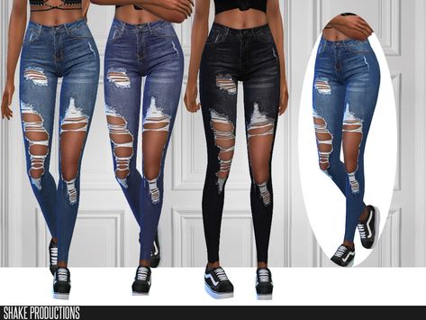 Ripped High Waisted Jeans Found in TSR Category 'Sims 4 Female Everyday' High Waist Ripped Jeans, Girls Ripped Jeans, Sims 4 Traits, Sims 4 Cc Kids Clothing, High Wasted Jeans, Free Sims 4, Jeans Pant, Pant For Women, Sims 4 Teen