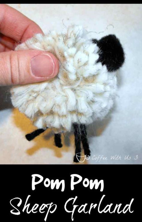 Pom Pom Sheep Garland | Are you looking for cute decor for Easter or a baby shower? Or maybe just just a super cute craft for you or your kids to make? This sheep is easy, fun & makes a cute decoration wherever you hang it. Click the pin to get the how-to! Sheep Garland, Bible Supplies, Sheep Decorations, Pom Pom Sheep, Baby Shower Ideas Decoracion, Lamb Craft, Country Photos, Pom Pom Animals, Ideas For Baby Shower