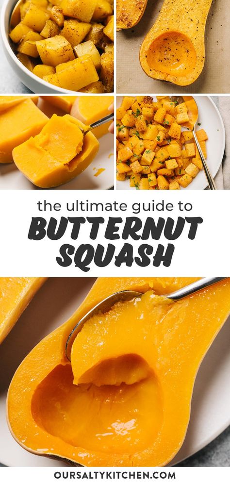 If I were one to give out awards for produce, butternut squash would rank high on the "most popular" list. Butternut squash is a superfood for a reason - it's healthy and nutritious, and there are endless ways to cook everyone's favorite winter squash. Learn how to roast diced pieces or halves, plus how to cook in the instant pot and slow cooker. Grab our favorite recipes for every way to cook and enjoy butternut squash! #butternutsquash #howtocook #healthyrecipes #realfood #instantpot #crockpot Cook Butternut Squash, Endo Diet, Baked Butternut Squash, Kitchen Help, Meatless Main Dishes, How To Roast, Food Scientist, Butternut Squash Recipes, Winter Vegetables