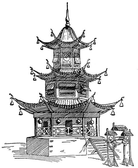 Pagoda Drawing | Pagoda | ClipArt ETC Pagoda Concept Art, Mandala Architecture, Japanese House Drawing, Japanese Architecture Drawings, Chinese Pagoda, Dotted Drawings, Chinese Drawings, Japanese Pagoda, Arte 8 Bits