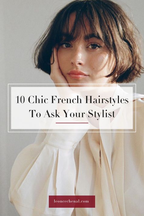 French Haircuts Short, French Inspired Haircut, Chic French Hairstyles, French Women Hairstyles Parisian Chic, Short Parisian Bob, French Short Haircuts For Women, French Hairstyles Medium Shoulder Length, European Short Hairstyles, Shoulder Length Hair French