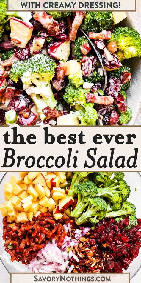 Loaded Broccoli Salad, Best Broccoli Salad, Loaded Broccoli, Broccoli Salad With Cranberries, Cranberry Salad Recipes, Healthy Lunch Salad, The Best Broccoli, Best Broccoli, Twice Baked Sweet Potatoes