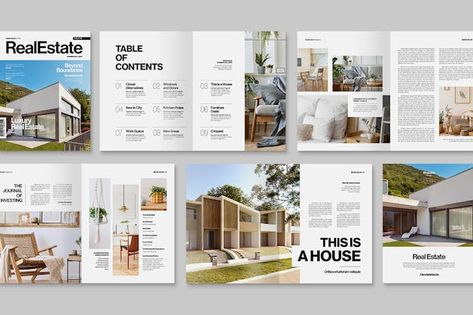 Real Estate Magazine Template - Design Template Place Real Estate Brochure Design, Architecture Student Portfolio, Portfolio Layout Design, Architecture Portfolio Template, Architecture Brochures, Real Estate Magazine, Catalog Design Layout, Real Estate Brochure, Student Portfolio