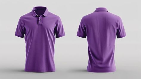 Polo Shirt Mockup, Purple Polo Shirt, Purple Collar, Logo Psd, Shirt Template, Image Icon, Collar Tshirt, Card Banner, Poster Invitation