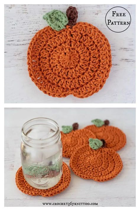 Great Harvest Pumpkin Coasters Free Crochet Pattern Crochet Fall Mug Rug, Crochet Fall Items To Sell, Turkey Coaster Crochet, Crocheted Pumpkin Coasters, Pumpkin Doily Crochet Pattern, Crochet Items For Fall Craft Fair, Fall Crochet Ideas To Sell, Fall Crochet Accessories, Crochet Ideas For Fall