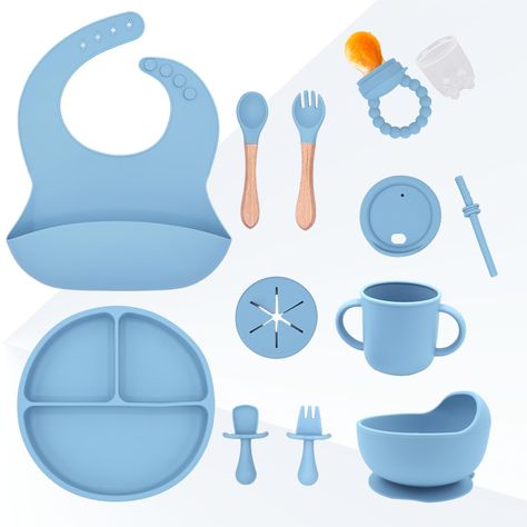 PRICES MAY VARY. MATERIAL: Our baby feeding set is crafted from 100% food-grade silicone, and it's totally free from BPA, lead, and PVC. No yucky stuff here – only the best for your little munchkin! This set will be your lifesaver for transitioning your cutie from the highchair to the big-kid table. They'll feel all grown up and you'll feel like the coolest parent ever! 🍼👶 EASY TO CLEAN & DISHWASHER FRIENDLY: Our fantastic baby feeding set is crafted from tough food-grade silicone that you can Baby Self Feeding, Toddler Utensils, Baby Feeding Set, Fantastic Baby, Utensils Set, Baby Spoon, Led Weaning, Clean Dishwasher, All Grown Up