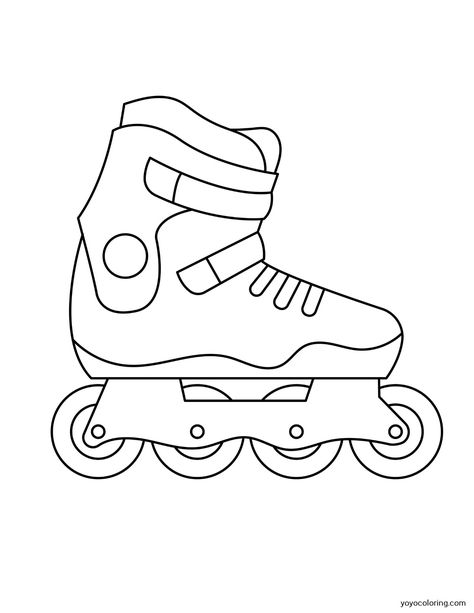 Roller Skate Coloring Page, Roller Skate Template, Inline Skating, Skating, 10th Birthday Parties, Roller Skate, Roller Skates, Roller Skating, 10th Birthday