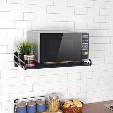 Amazon.com: MaxxCloud Electric Oven Holders, Microwave Oven Rack Kitchen Shelf, Black Storage Racks Wall Shelf, Kitchen Organizer Aeronautical Aluminum, Weight Bearing 80 lb: Home & Kitchen Wall Shelf Kitchen, Mounted Microwave, Microwave Oven Shelf, Kitchenaid Accessories, Microwave Storage, Black Wall Shelves, Storage Holders, Microwave Shelf, Aluminum Shelves