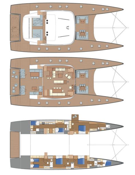 Catamaran Yacht Interior, Catamaran Plans, Luxury Sailing Yachts, Catamaran Yacht, Sailboat Living, Living On A Boat, Boat Building Plans, Guest Cabin, Yacht Interior