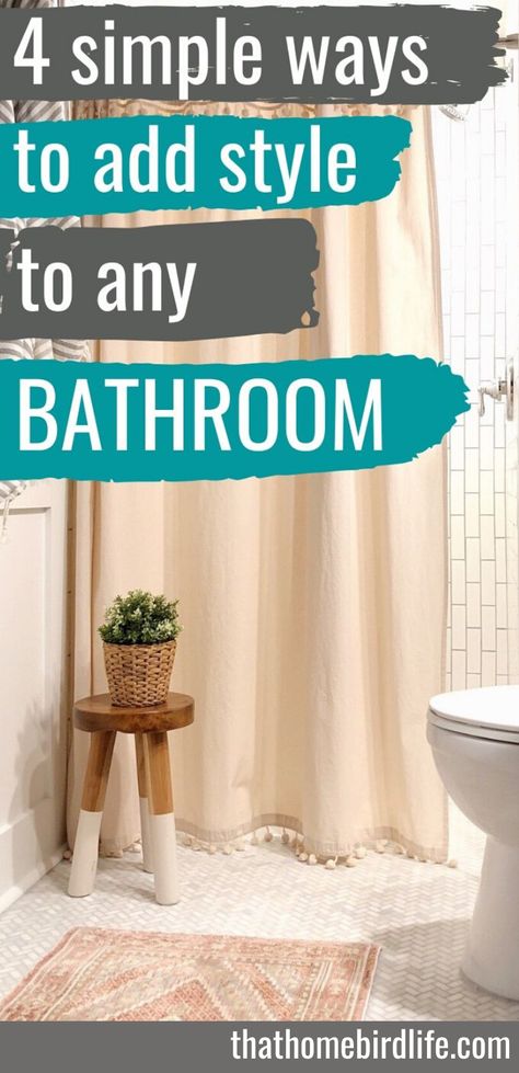 Four simple ways to add style to a bathroom—practical tips to make the most of what you have! Easy, budget-friendly decor tips to upgrade the most overlooked room in the house. | Home Projects - DIY, Organization & Decor | #bathroomdecor #interiordesign #homedecor Diy Bathroom Makeover, Easy Budget, Old Bathroom, Bathroom Smells, Warm Decor, Budget Friendly Decor, Organization Decor, Diy Bathroom Decor, Budget Bathroom