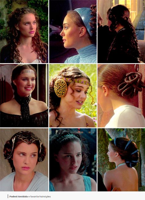 Padme Amidala Hairstyles, Padme Inspired Outfits, Padme Amidala Hair, Padme Hairstyles, Starwars Hairstyles, Padme Hair, Star Wars Inspired Hair, Natalie Portman Star Wars, Star Wars Hair