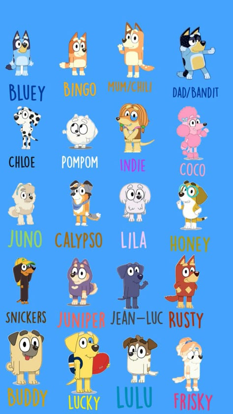 Blue And Bingo, Bluey Wallpaper, Bluey Funny, Bingo And Bluey, Bluey Characters, Bluey Y Bingo, Bingo Funny, Bluey Family, Cute Backgrounds For Iphone