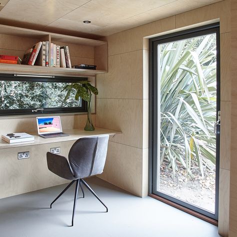 Dezeen Pinterest roundups: Home offices Backyard Workspace, Lodge Office, Office Conversion, Garden Office Ideas, Hut Interior, Bird Hide, Workstation Design, Garden Office Shed, Atelier Studio