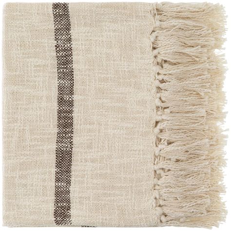 This Briar Throw is the perfect addition to any cottage-style home. Woven with 100% cotton, this throw is lightweight and soft to the touch. The fringe gives it a unique look that will add texture and personality to any room. Cream Throw Blanket, Mcgee And Co, Comfy Vibes, Beige Throws, Cream Throw, Striped Throw Blanket, Cottage Style Home, Cozy Throw Blanket, Striped Throw