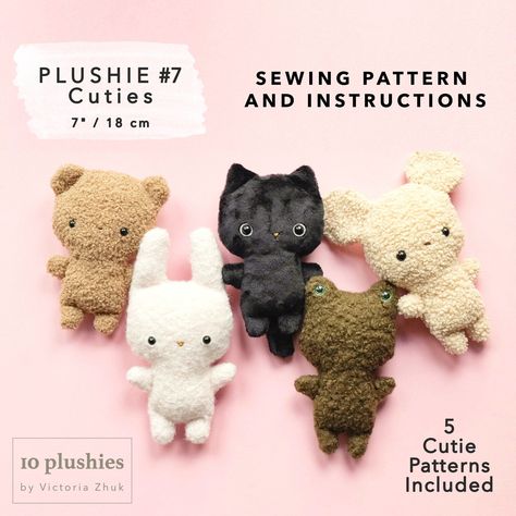 PDF Sewing Patterns and Tutorials for Adorable Kids Clothes Plushies Diy, Diy Plush Toys, Cute Sewing Projects, Animal Sewing Patterns, Plushie Patterns, Plush Pattern, Easy Sewing Patterns, Diy Couture