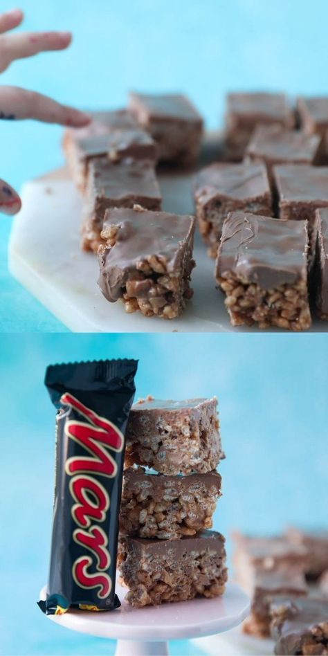 Mars Bar Slice Recipe, Marsbar Slice, Mars Bar Slice, No Bake Slices, Hot Chocolate Fudge, Resipi Kek, Slice Recipe, Mars Bar, Tray Bake Recipes