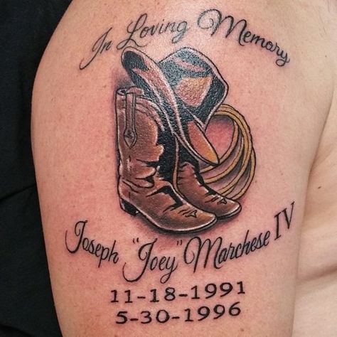 Cowboy Memorial Tattoo, Rip Grandpa Tattoo, Country Tattoos For Men, Tattoo Designs Cross, Rip Tattoos For Dad, Dad Daughter Tattoo, Just Breathe Tattoo, Grandpa Tattoo, Rip Tattoos