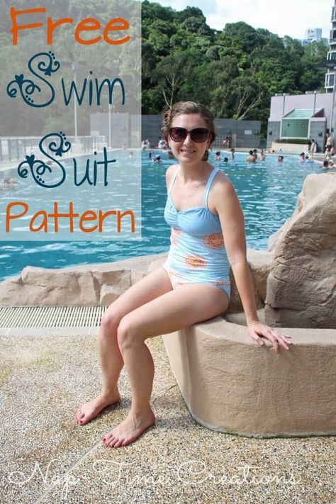 Free Swimsuit Pattern and Tutorial - Life Sew Savory Free Swimsuit Pattern, Summer Sewing Patterns, Swimsuit Pattern Sewing, Sewing Swimwear, Printable Sewing Patterns, Summer Sewing, Sewing Lingerie, Swimsuit Pattern, Suit Pattern