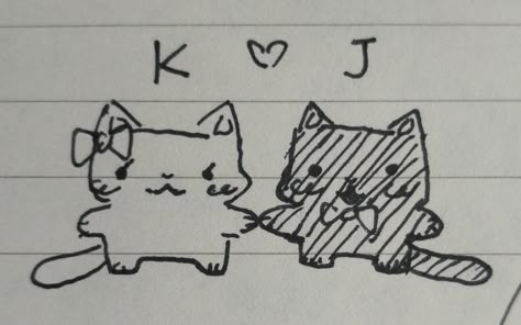 Two Cats Drawing Cute, Best Friend Doodles, Silly Animal Drawings, Two Cats Drawing, Duo Doodles, Friend Doodles, Silly Cat Drawings, Silly Cat Doodles, Cat Doodles