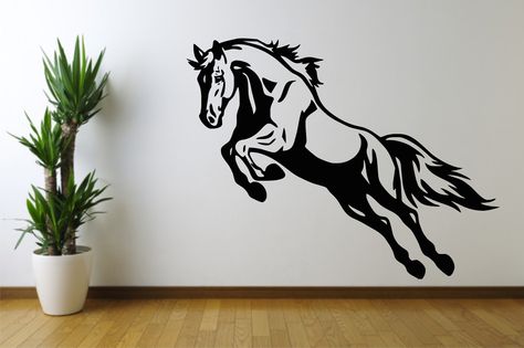 Horse themed decal Buy here: http://www.artzolo.com/content/horse Horse Wall Stickers, Horse Wall Decals, Horse Rearing, Wall Painting Art, Stencil Painting On Walls, Animal Wall Decals, Horse Wall Art, Wall Paint Designs, Hur Man Målar