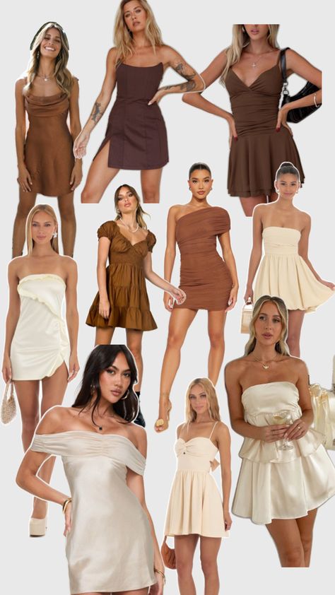 Hoco Dress Ideas, Hoco Dress, Brown And Beige, Hoco Dresses, Dress Ideas, Dresses