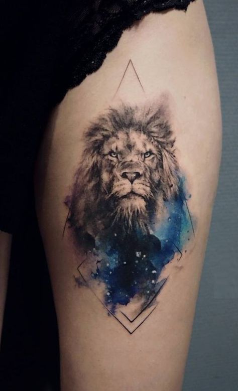 240 Catalogo de Tatuajes Para Hombres Y Su Significado (2022) Mens Lion Tattoo, Lion Head Tattoos, Kunst Tattoos, Leo Tattoos, Lion Tattoo Design, Watercolor Tattoos, Inspiration Tattoos, Wolf Tattoo Design, Tattoo Girls