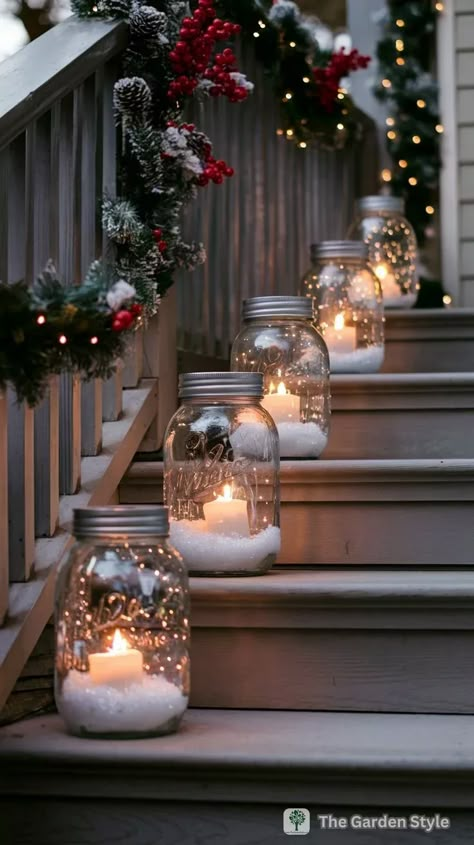 Cozy and Creative Christmas Porch Decorating Ideas on a Budget - The Garden Style Christmas Porch Decorating Ideas, Christmas Window Boxes, Recycled Christmas Decorations, Christmas Entry, Minimalist Living Room Ideas, Outdoor Christmas Decoration Ideas, Outdoor Decoration Ideas, Outside Christmas Decorations, Living Room Minimalist