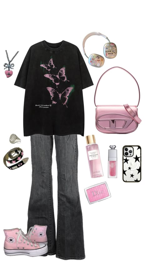 #outfitinspo #pinkoutfitinspo #dieselbag #viviennewestood 90s Aesthetic Outfit Girly, 90s Aesthetic Outfit, Creepy Cute Fashion, 2000s Fashion Trends, Earthy Outfits, Cute Pants, 90s Aesthetic, Cute Swag Outfits, Swaggy Outfits