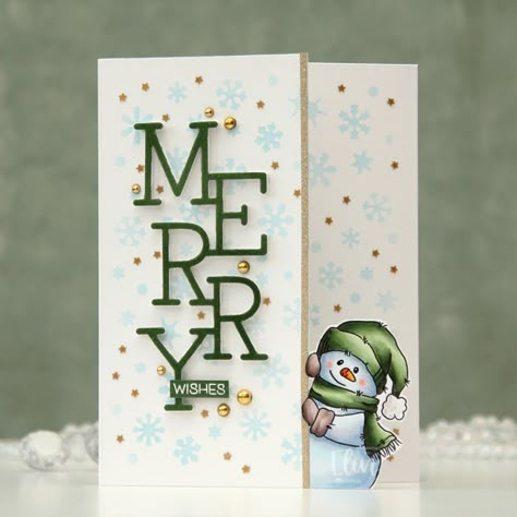 Merry wishes {Lili of the Valley} – Papirmølla Christmas Shaker Cards Ideas, Christmas Love Cards For Him, Simon Says Stamp Christmas Cards, Lili Of The Valley Cards, Lotv Christmas Cards, Christmas Cards Handmade Ideas, Cas Christmas Cards, Snowmen Cards, Love Cards For Him