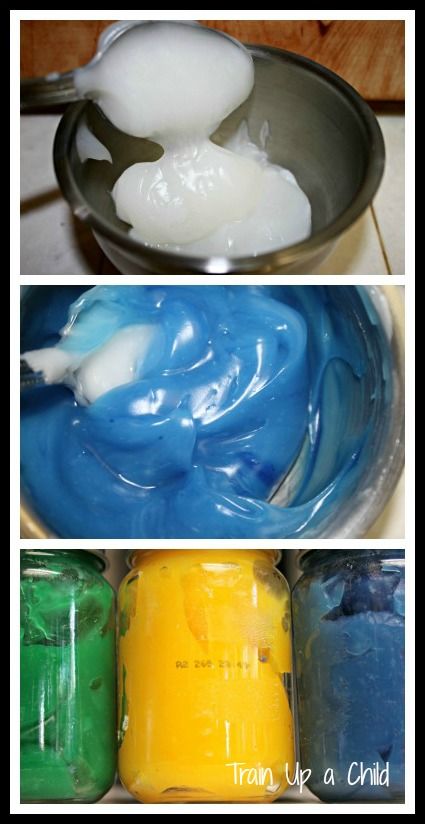 Homemade baby and toddler safe sensory paint.  Ingredients are common household staples and are safe for babies and toddlers to taste.  When fresh the paint is perfect for finger painting.  After sitting for awhile the paint is a colorful, ooey sensory material.  It's inexpensive to make and easy to clean! Edible Sensory, Homemade Sensory, Homemade Finger Paint, Paint Recipe, Finger Paint, Toddler Sensory, Paint Diy, Food Colouring, Homemade Baby