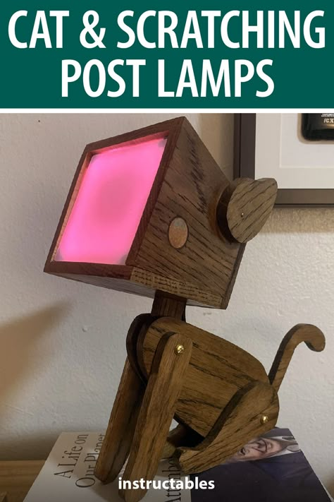 Animal Lamps, Fun Lights, Touch Lamps, Dog Lamp, Wooden Lamps, Cat Lamp, Lamp Inspiration, Animal Lamp, Wood Putty